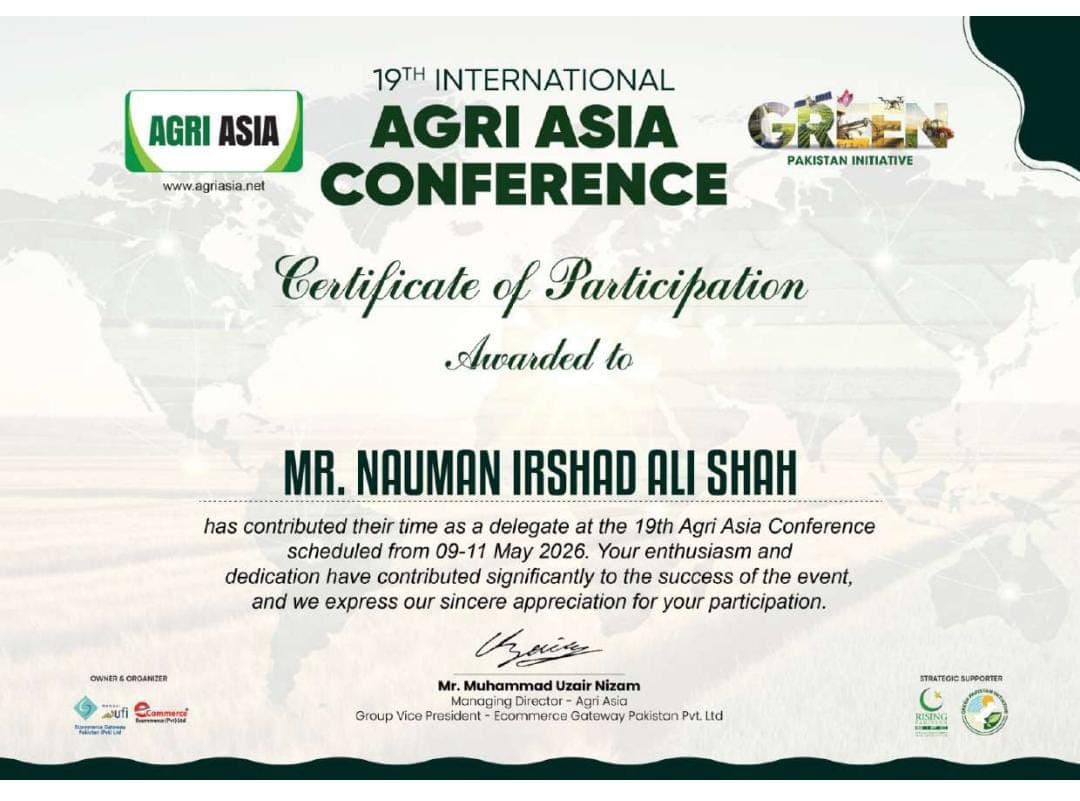 Agri Asia 2026 · Certificate of Participation