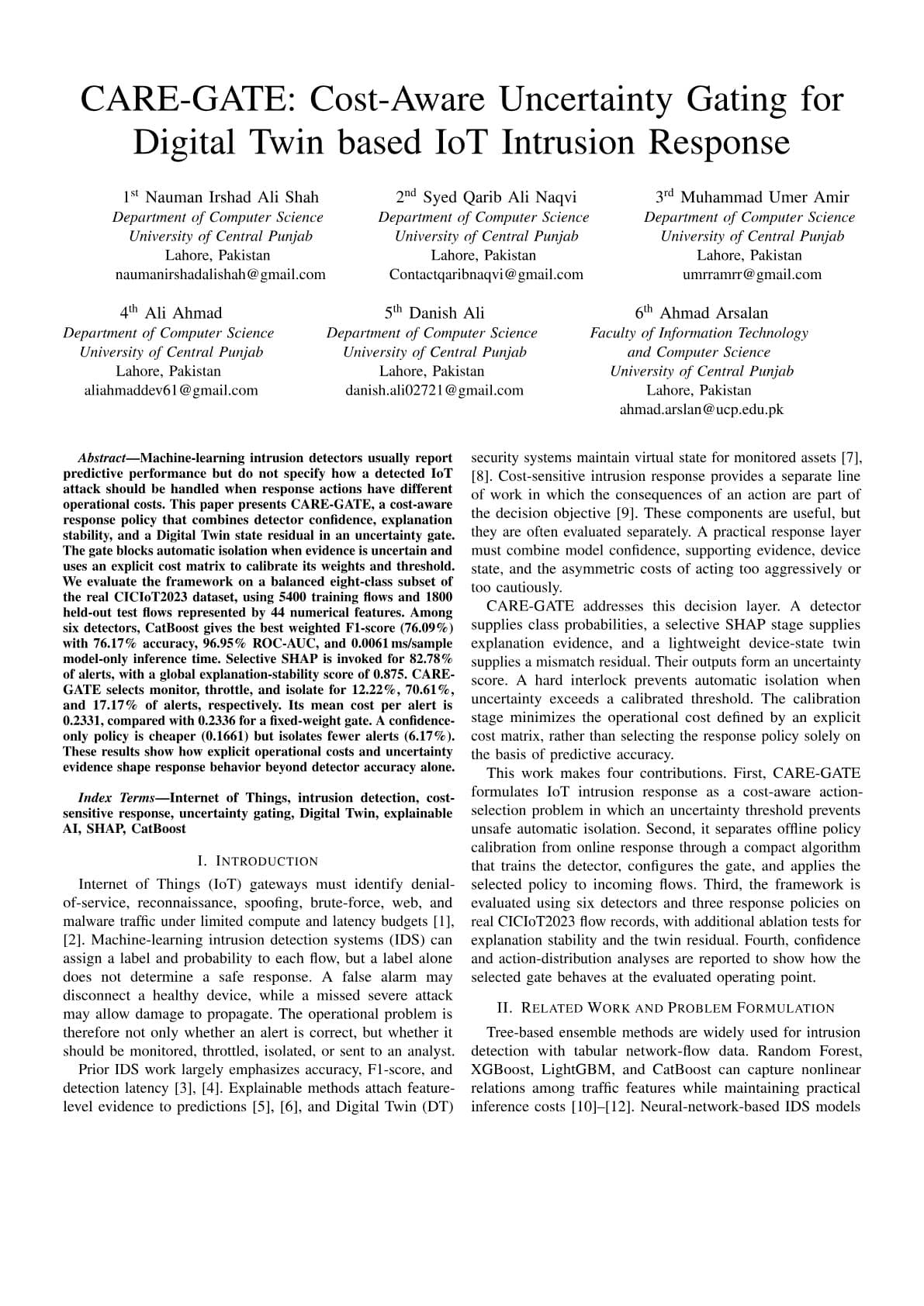 CARE-GATE · Cost-Aware Uncertainty Gating for DT Intrusion Response project imagery